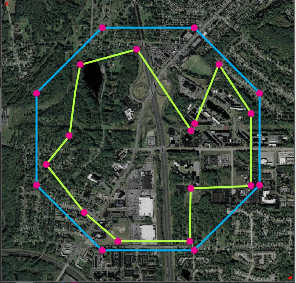 A mission plan shown in the IntrudIR Alert middleware.